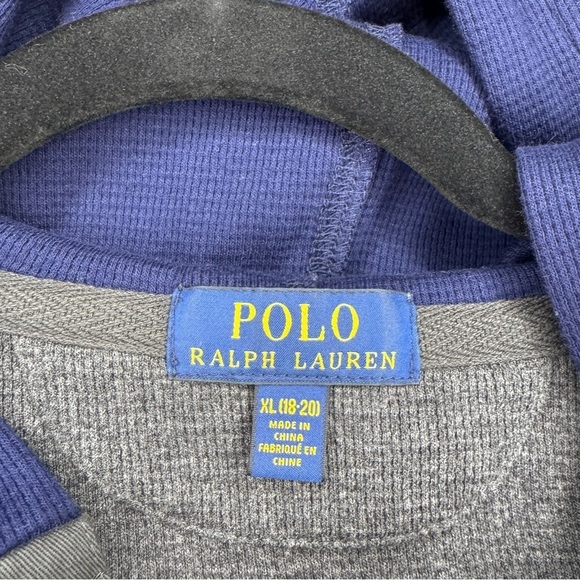 Polo Ralph Lauren XL (18-20) Boys Gray Knit Sweater Pullover Hoodie - Picture 3 of 8